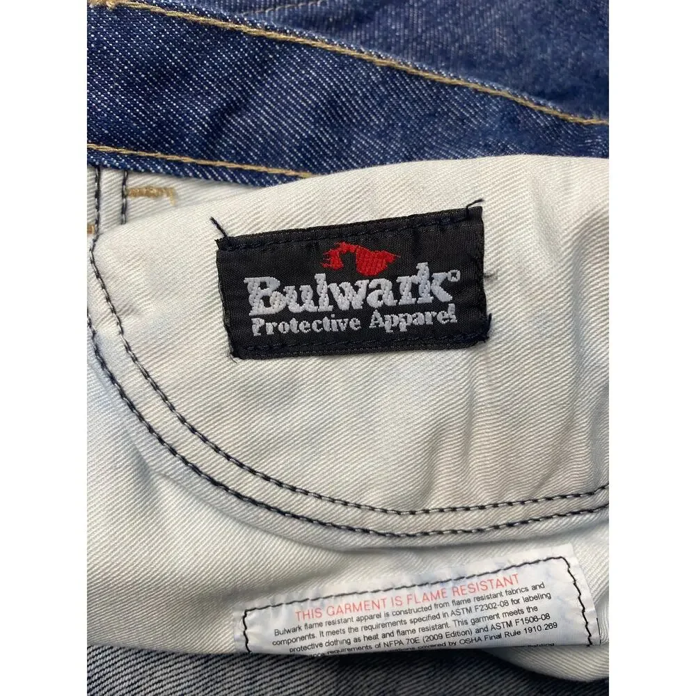 Bulwark FR Men's Blue Denim Relaxed Fit Protective Apparel Jeans Size 42X30